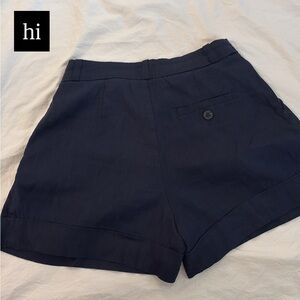 Maeve Navy Women's linen shorts